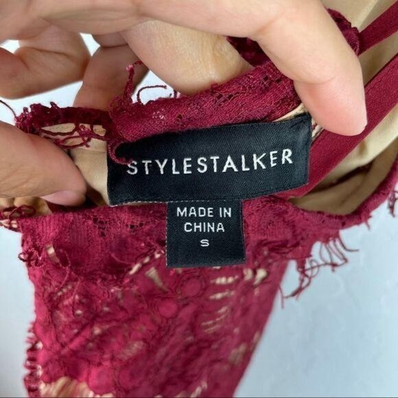 Stylestalker Lace Backless Cross Strap Mini Dress‎ Halter Neck Party Cocktail Sm - Picture 8 of 10